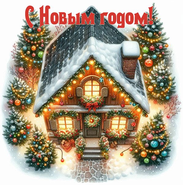 Красивая открытка с Новым годом 2026